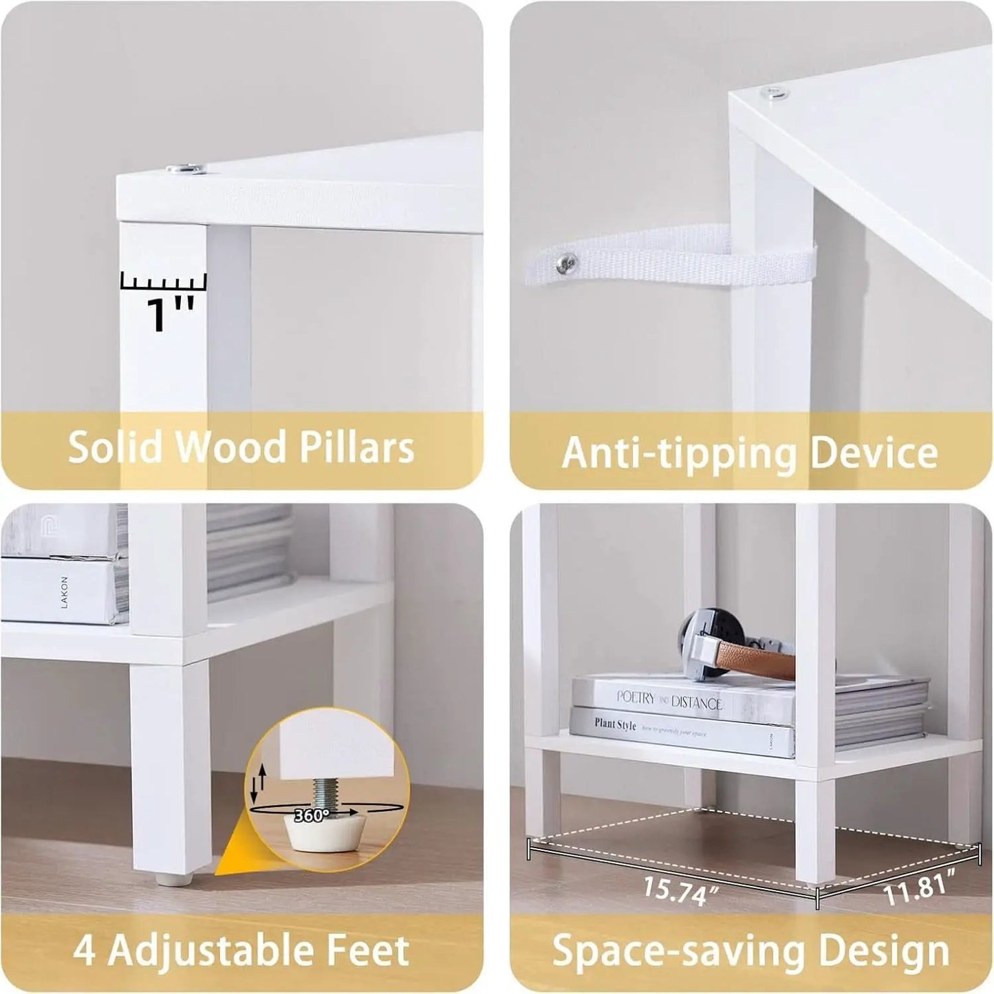 66 Inch Tall Bookshelf 6 Tier Slim Storage Display from PriceLows™