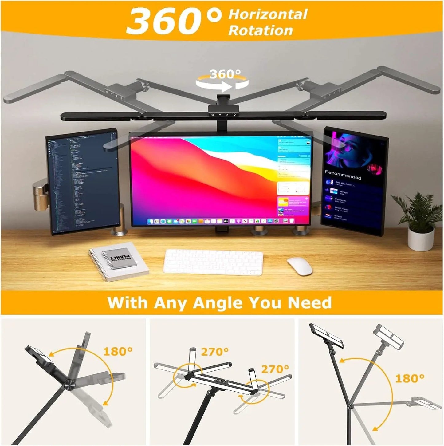 LED Desk Lamp With Clamp Stepless Dimming Home Office from PriceLows™