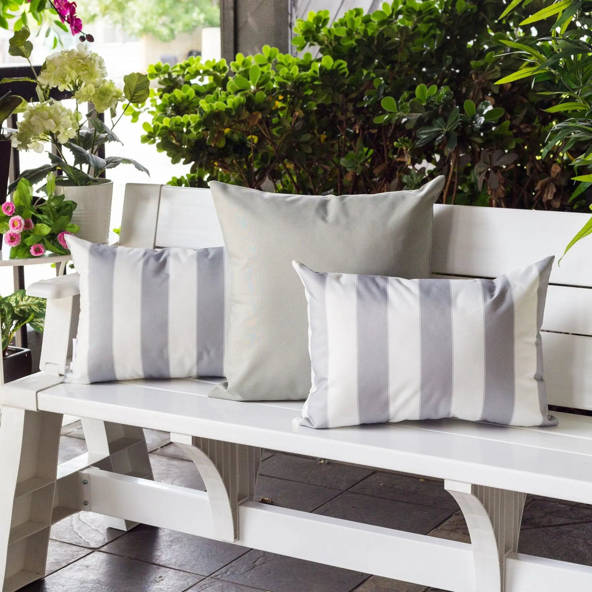 Horizon Stripe Pillow | Outdoor And Indoor Use | Water-Resistant Fabric | Removable Cover