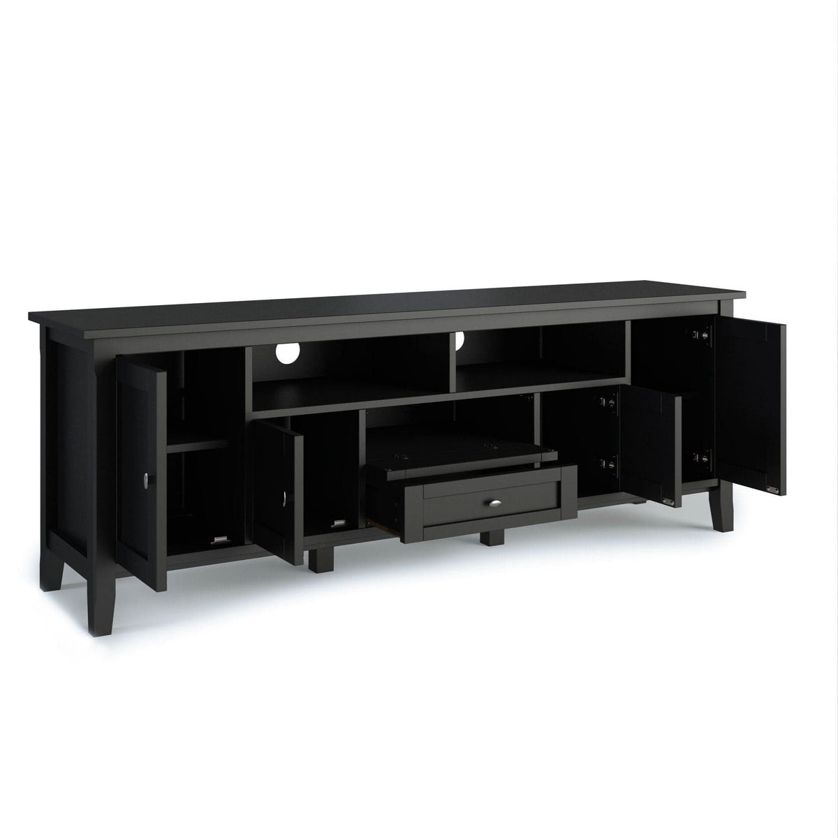 Warm Shaker Handcrafted TV Media Stand | 2 Pieces | Solid Wood | Living Room