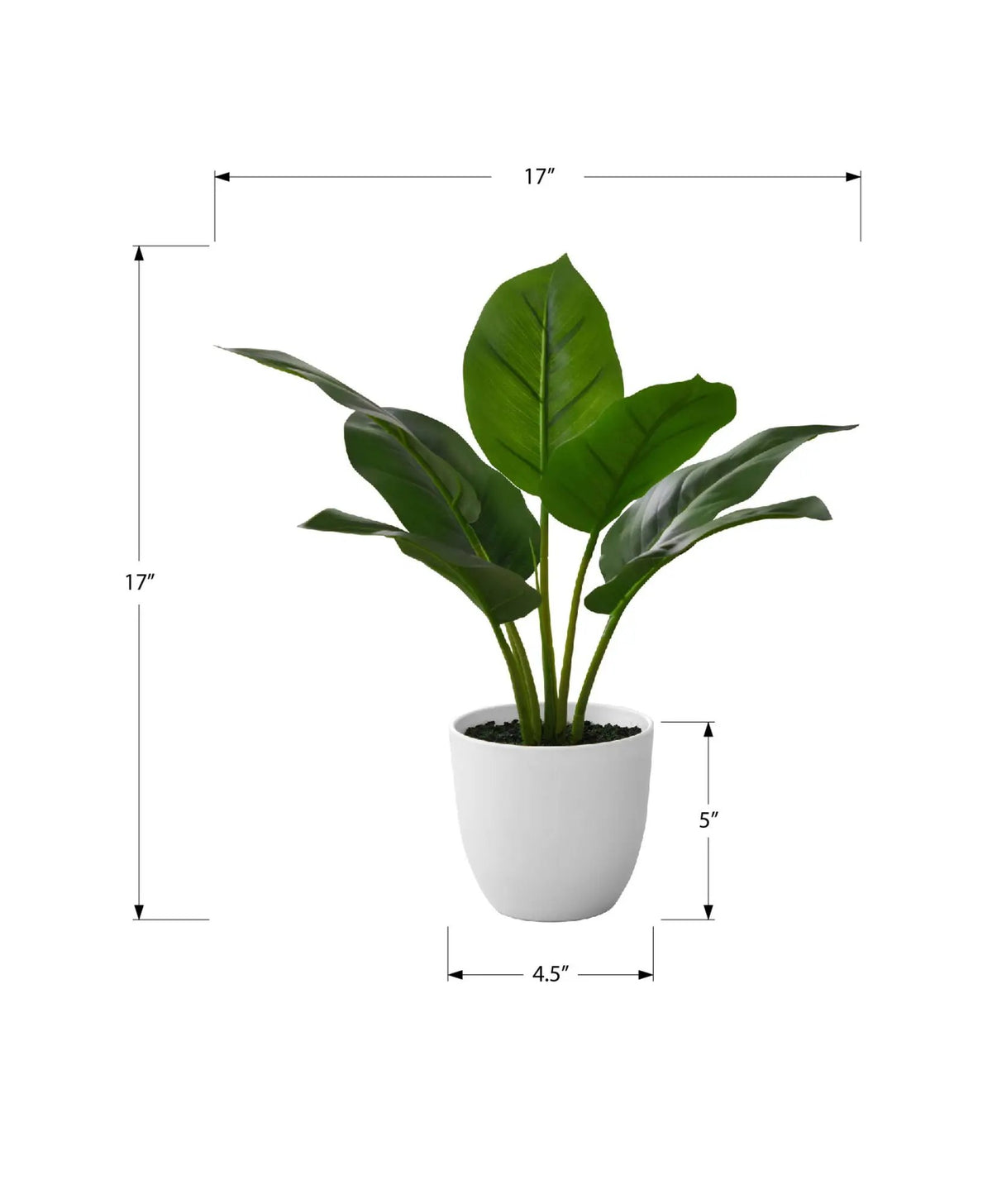 17 Inch Artificial Aureum Plant | Real Touch Leaves | Indoor Faux Plant | Potted