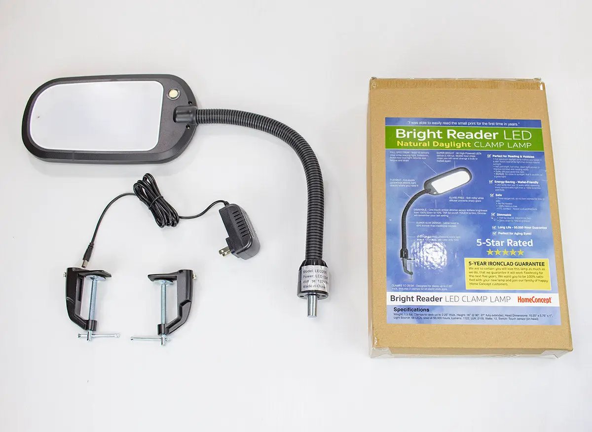 Clamp On LED Reader Lamp | 1122 Lumens | Full Spectrum | 26 Inch