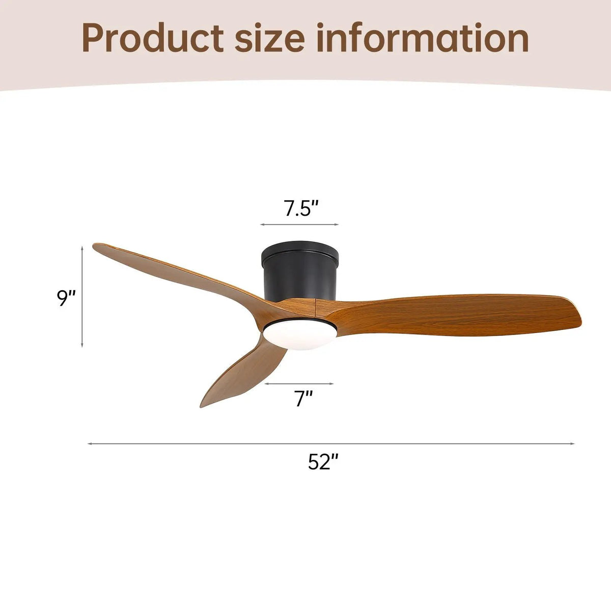 Black Smart Ceiling Fan | 52 Inch Span | Voice Phone And Remote Control | Dimmable LED