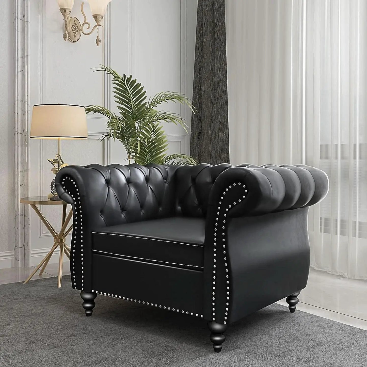 3 Piece Living Room Sectional Sofa Set Black Modern from PriceLows™