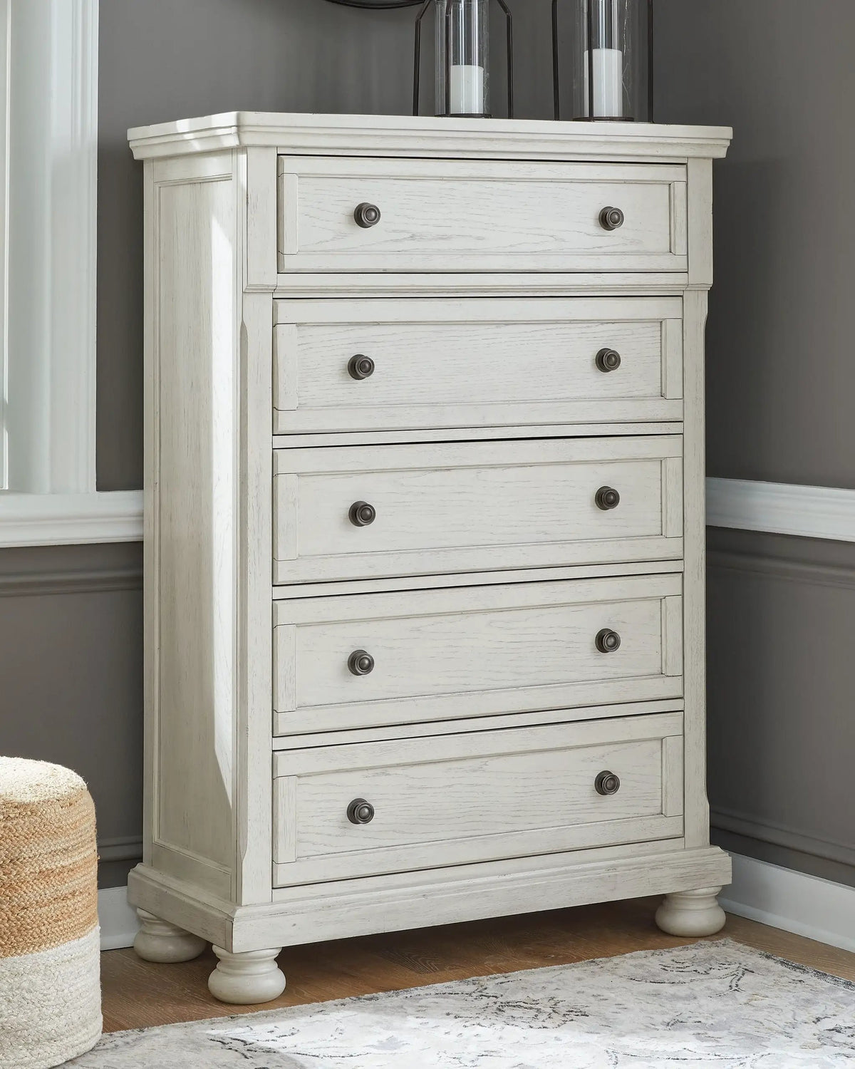 Robbinsdale Panel Bedroom Set | 4-Piece | Timeless Traditional Design | Select Oak Veneer