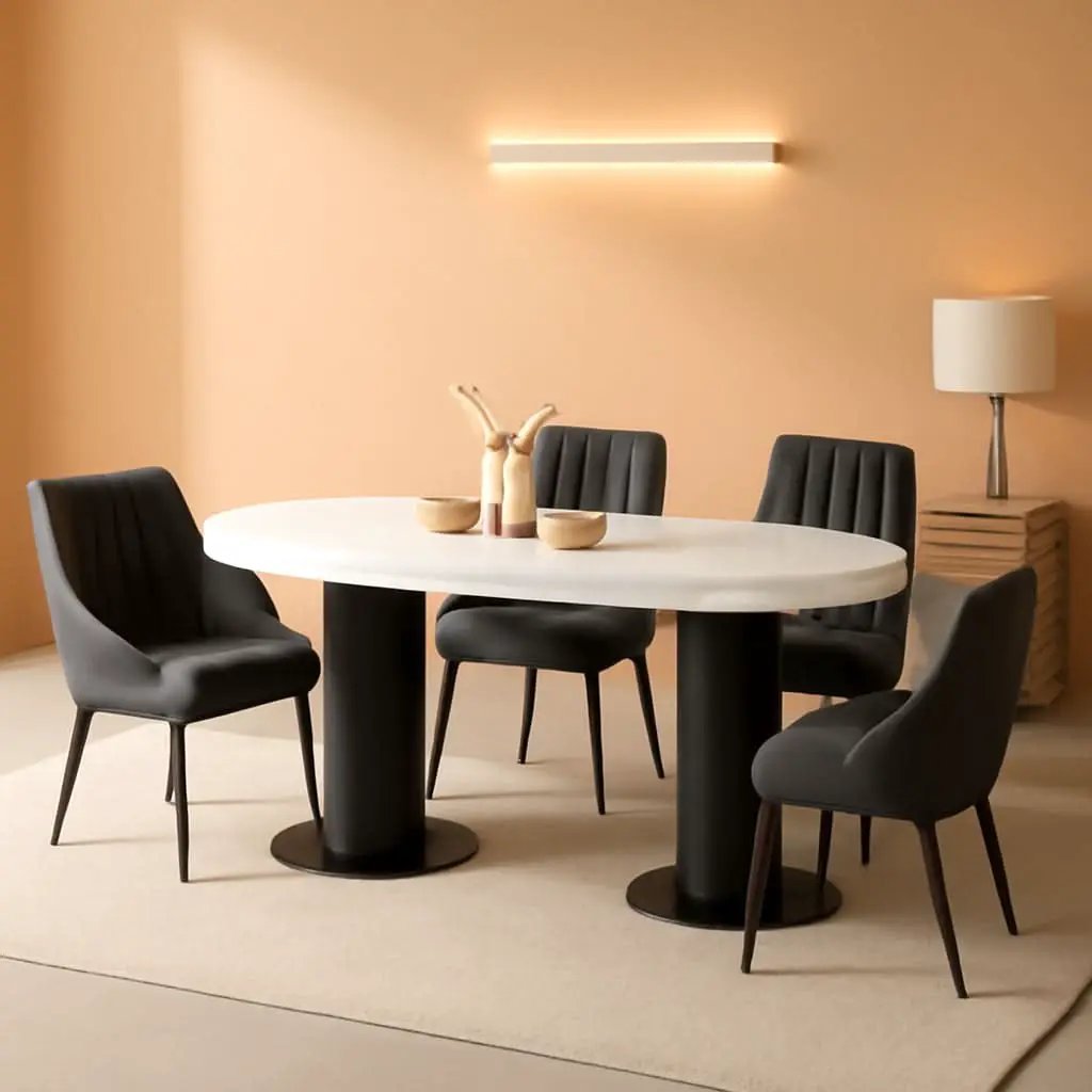 Black Modern Dining Chairs Set Of 4 With Thick Cushions from PriceLows™
