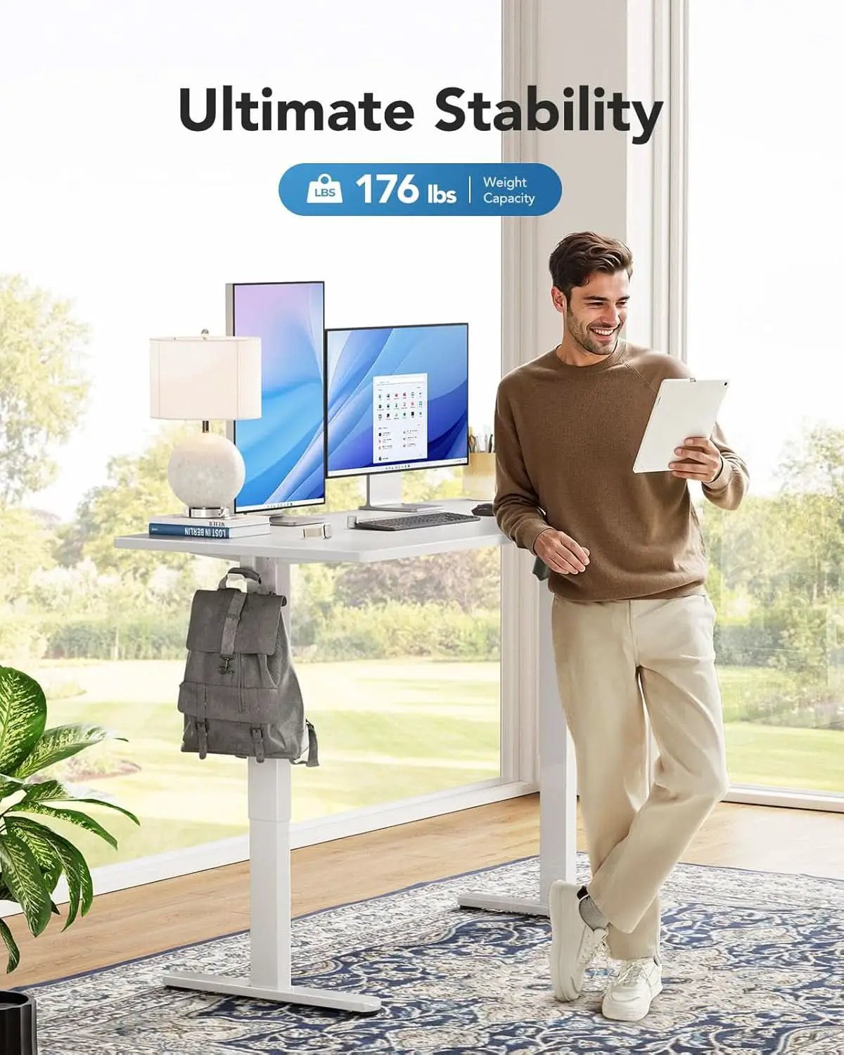 Electric Standing Desk 48 By 24 Inch With 4 Memory Height Settings from PriceLows™