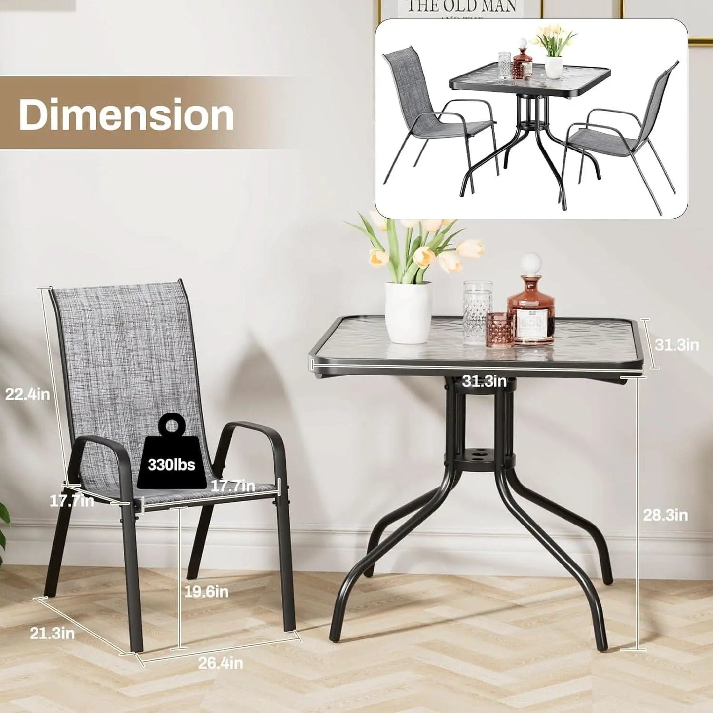 Outdoor Patio Dining Set with Metal Table and Chairs from PriceLows™