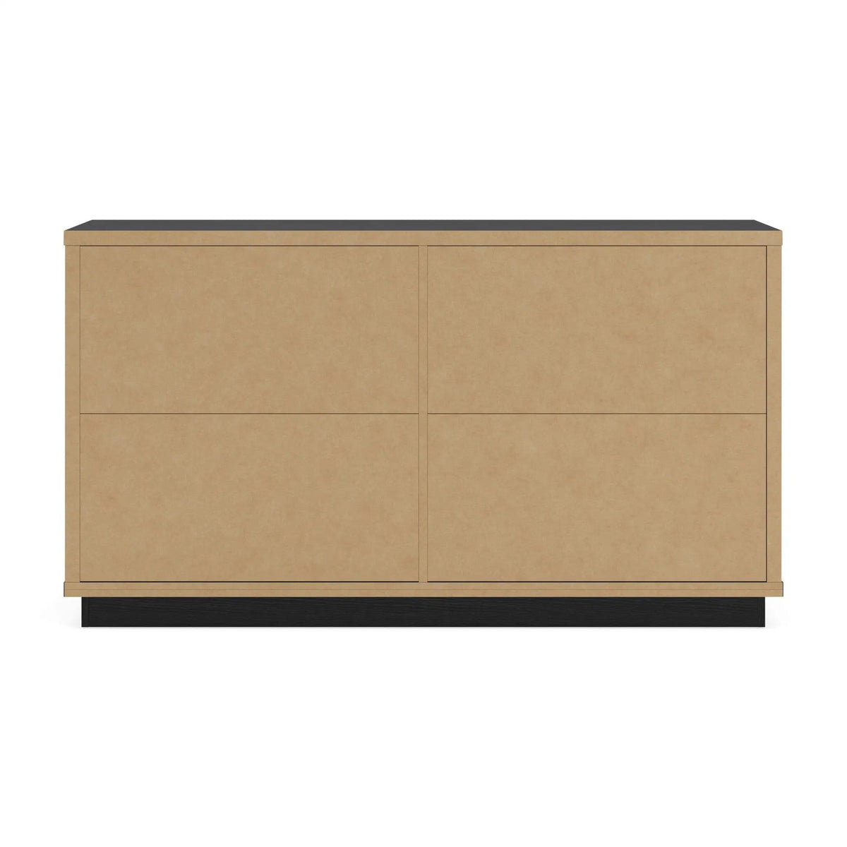 Kozmour Six Drawer Dresser | 58.03 x 15.63 x 33.07 in | Engineered Wood & Mdf | Black / Brown