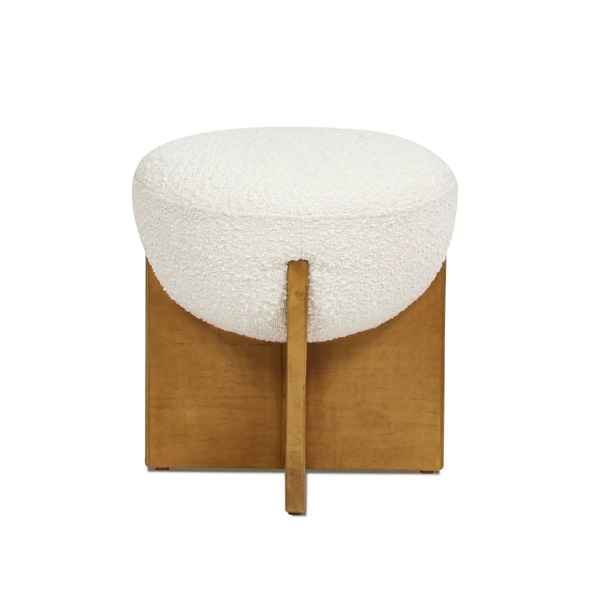 Bali Round Upholstered Ottoman | 2 Pieces | Rubberwood & Plywood | Living Room