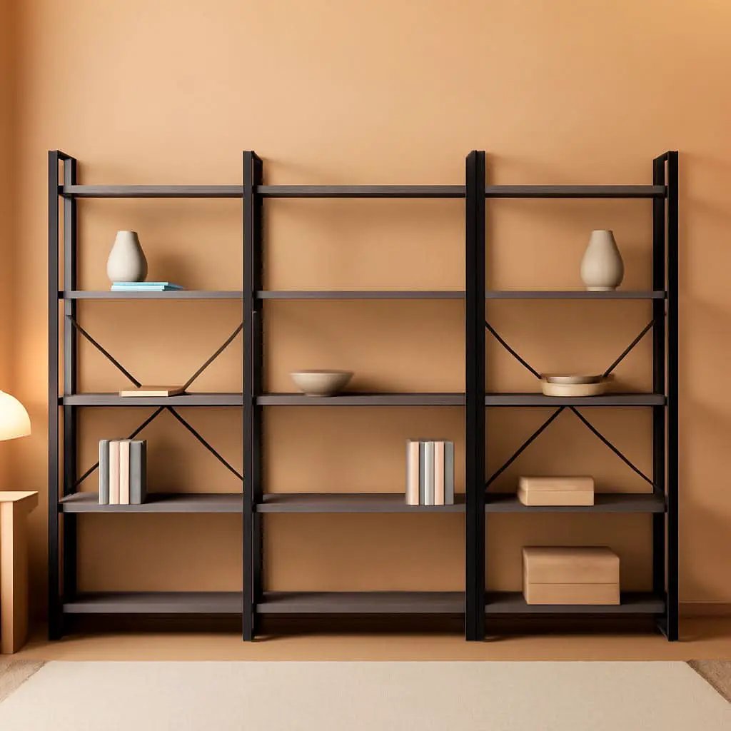 Grey 4 Tier Ladder Bookshelf With 11 Open Shelves For Home from PriceLows™