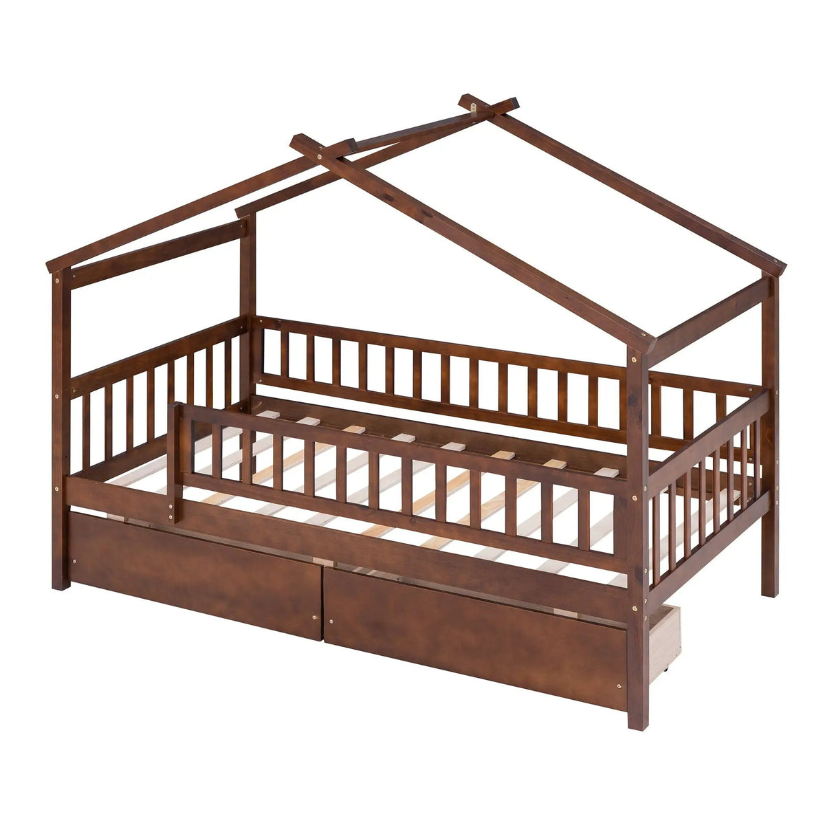 Kids House Bed With 2 Drawers | Sky Roof Design | Classic House Shape | 62.9 Inch Height