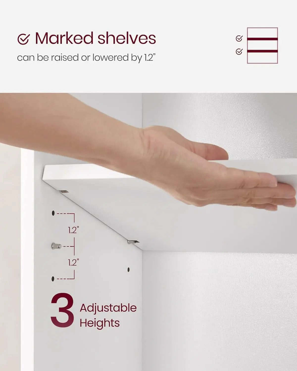 Cloud White 23.6 Inch Wide Three Tier Open Bookshelf from PriceLows™