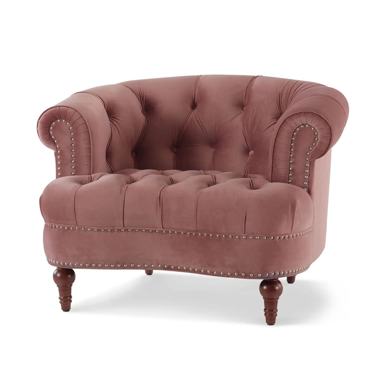 La Rosa Accent Chair | Victorian Tufted Style | Woven Fabric Upholstery | Durable Construction