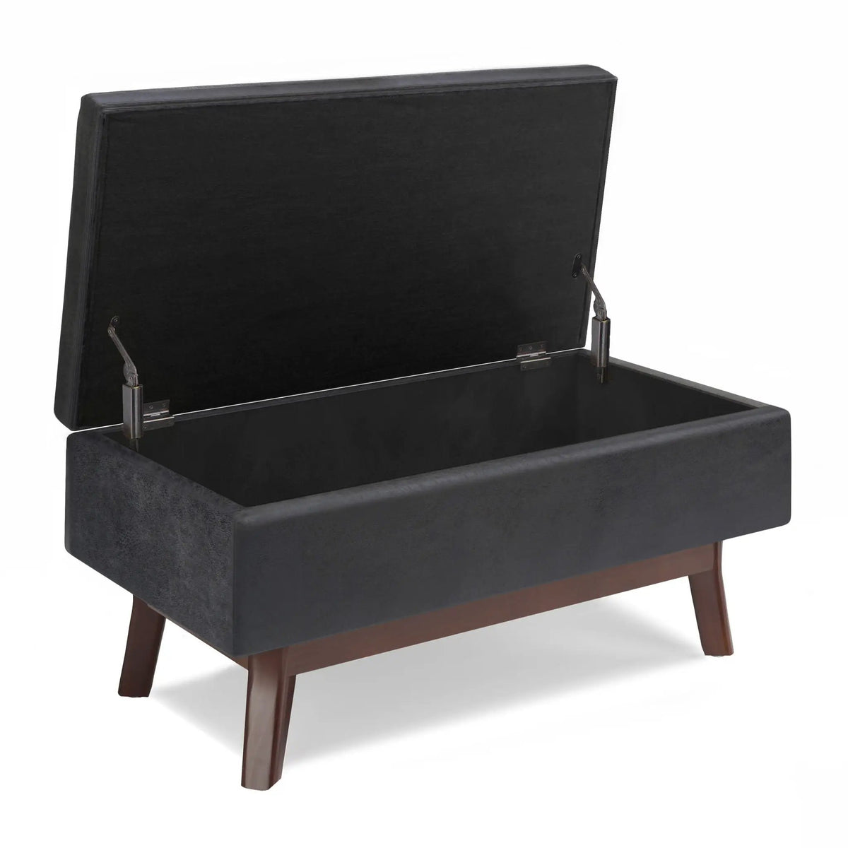 Storage Ottoman | Rectangular Design | Solid Wood Frame | Lift Top