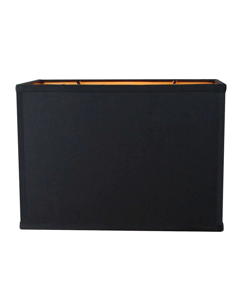 Rectangular Drum Lampshade | 6.5x12 Inches | 9 Inch | Softback Black Shantung
