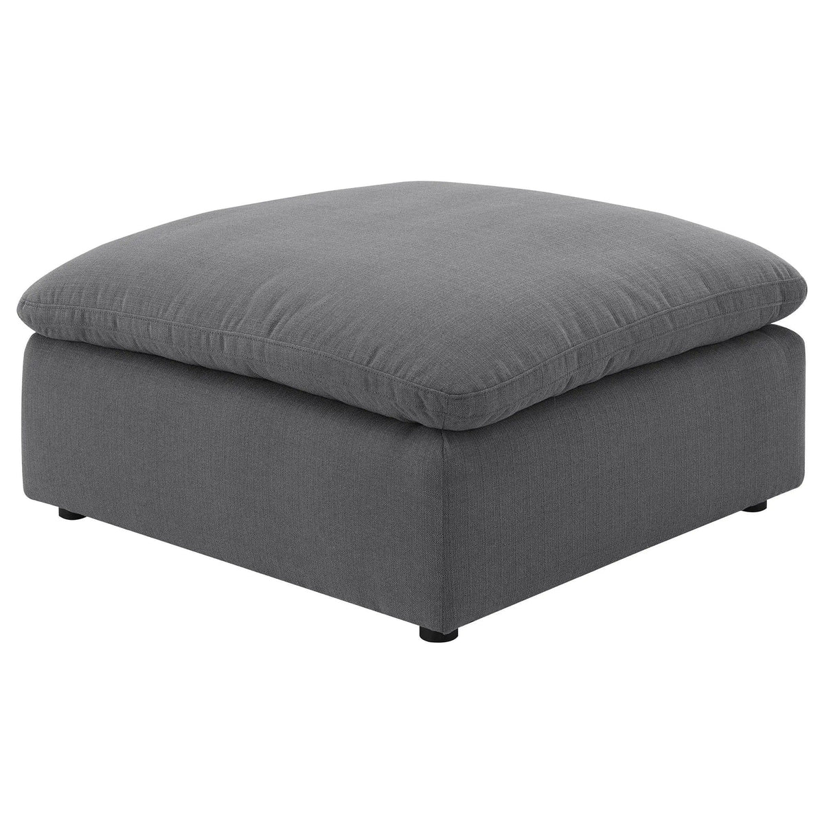 Hobson Square Upholstered Ottoman | 40 x 38 x 19 in | Fabric | Charcoal