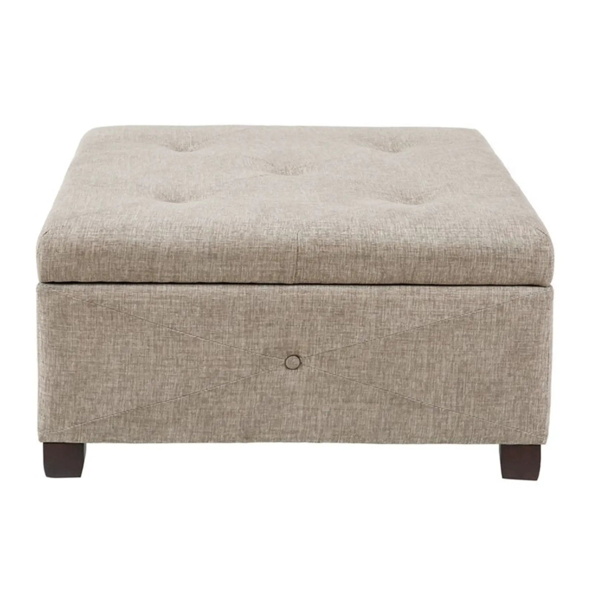 Aspen Storage Ottoman | Soft Close Lid | Button Tufted Fabric | 29.5 Inch Width