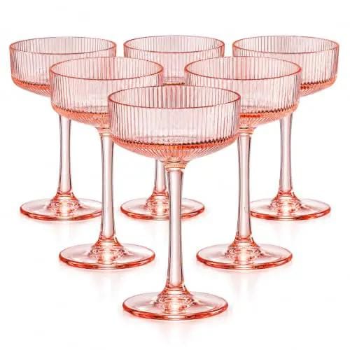 Madrid Acrylic Champagne Coupe Cocktail Glassware | 7.7 oz | Set of 6 | Acrylic