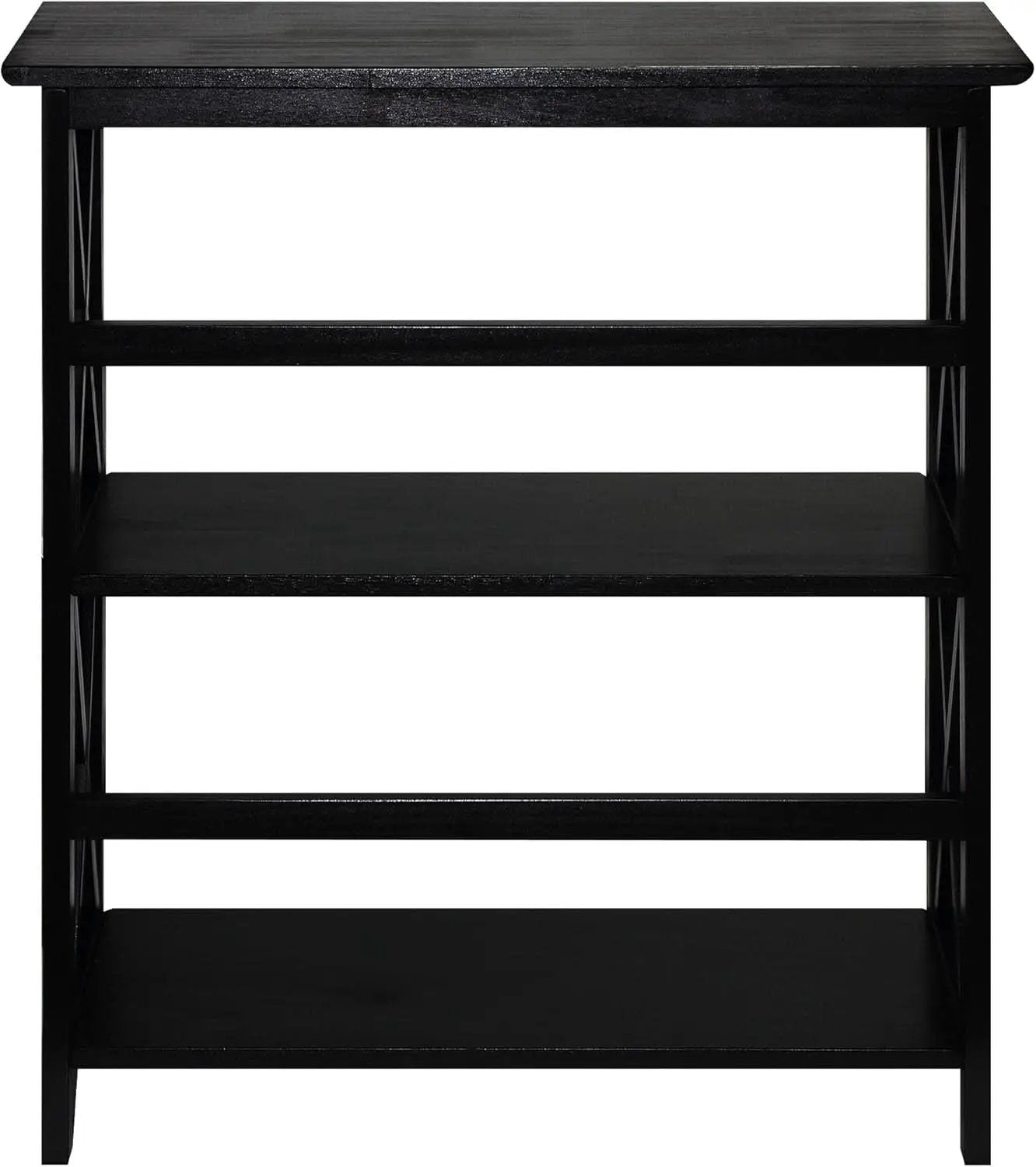 Three Shelf Solid Wood Bookcase For Living Room Storage from PriceLows™
