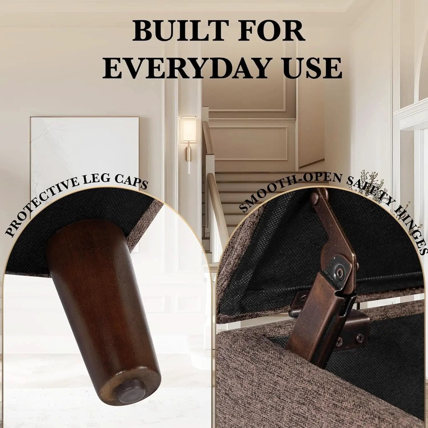 Chocolate Brown Contemporary Storage Ottoman With Lid from PriceLows™