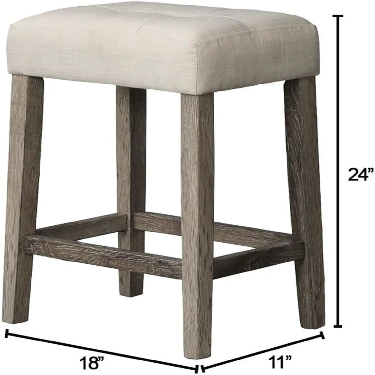 3 Piece Counter Bar Set | Usb And Outlet | Tufted Upholstered Seats | Brown