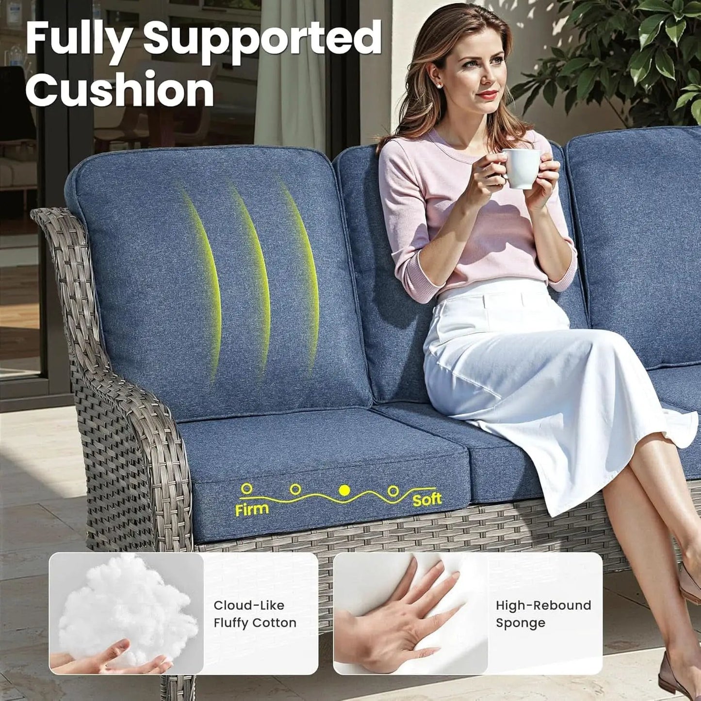 Seven Piece Outdoor Patio Furniture Set with Fire Pit from PriceLows™