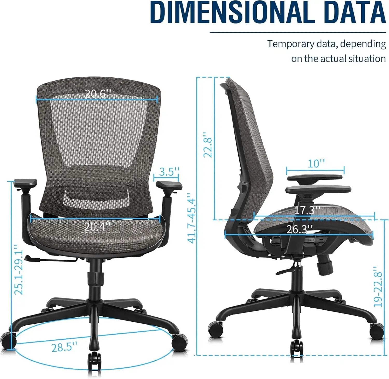Grey Ergonomic Mesh Office Chair With Lumbar Support from PriceLows™