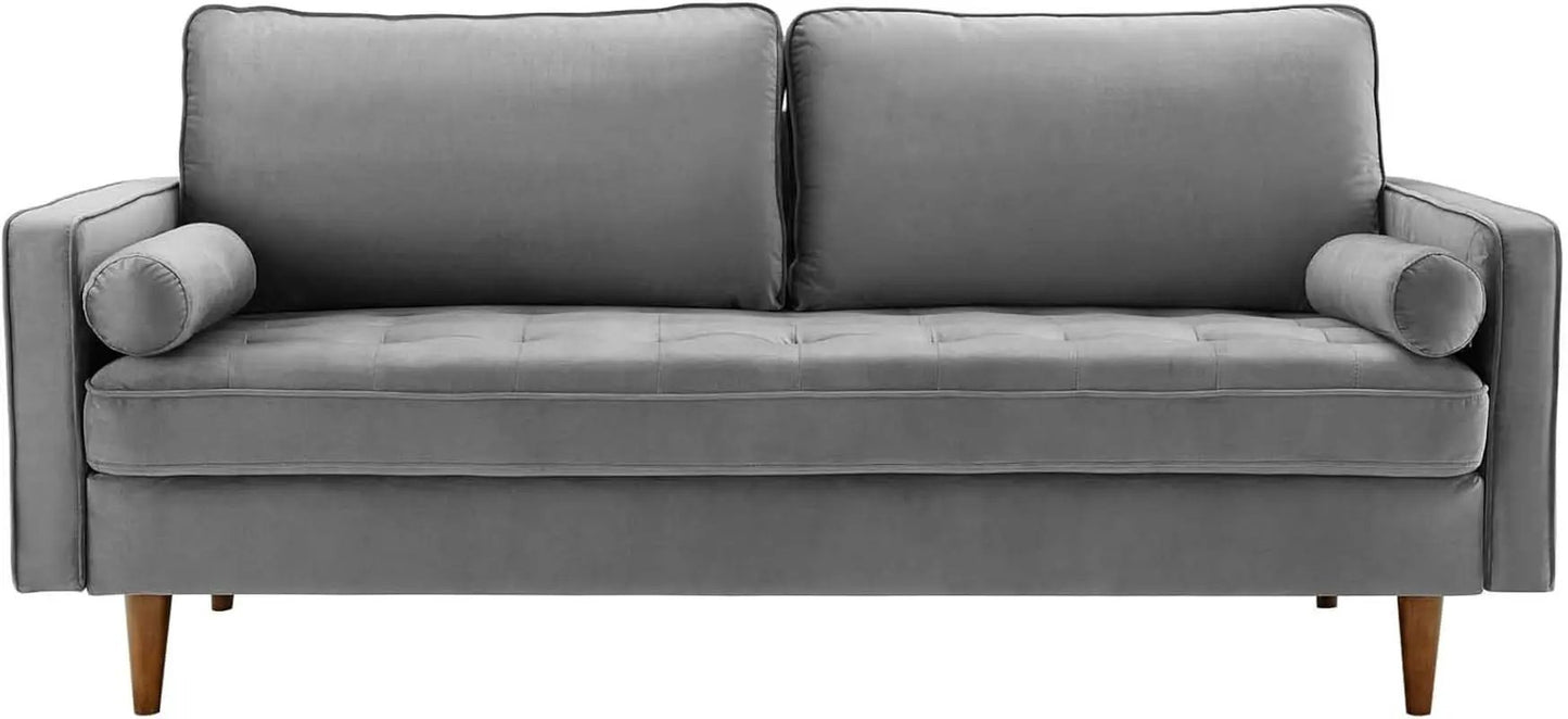 Valour Performance Velvet Sofa Gray Mid Century Modern from PriceLows™