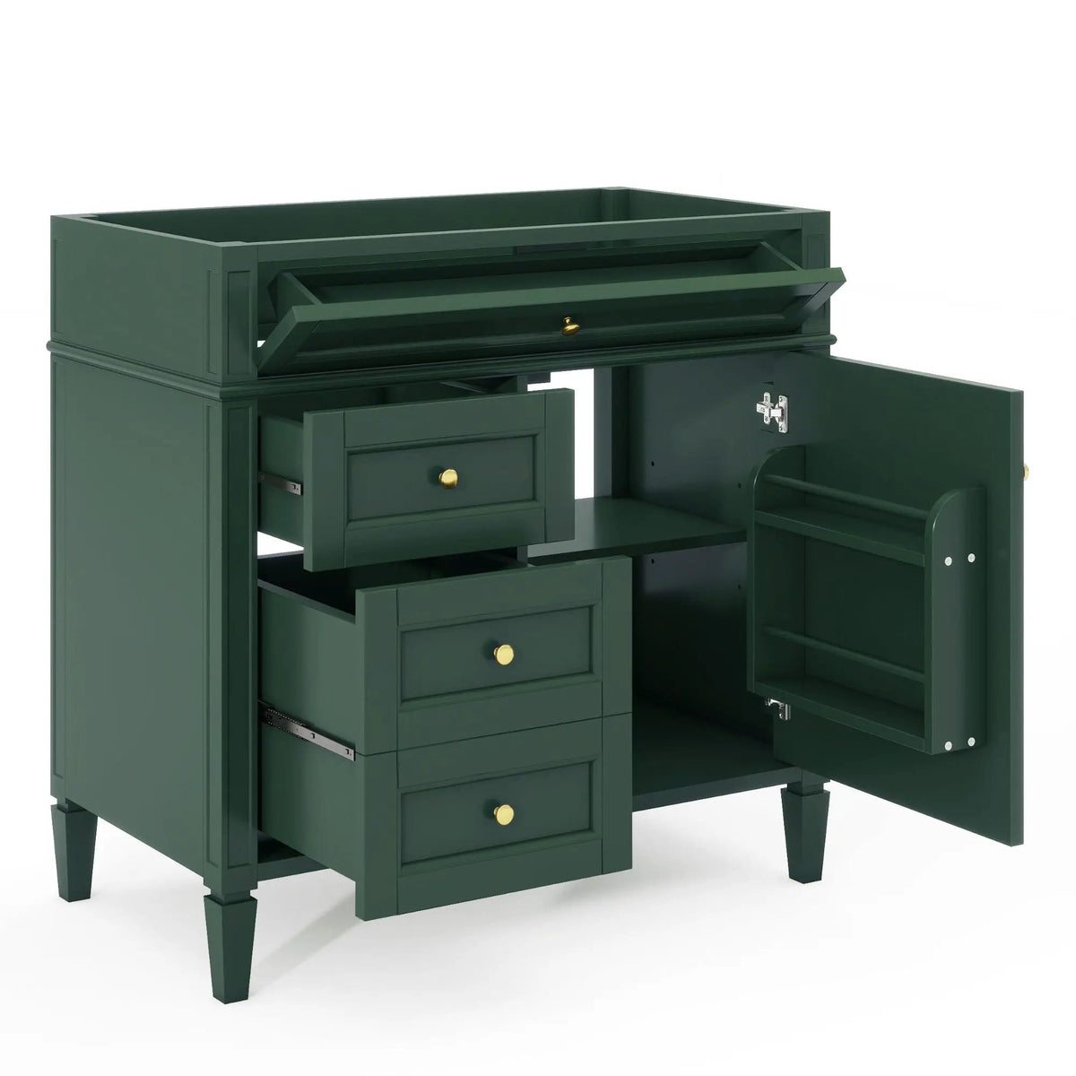 Bathroom Vanity | 3 Drawers | Blue Finish | Tip Out