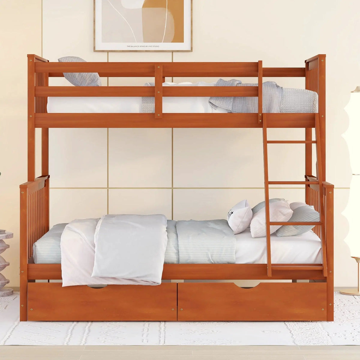 Bunk Bed With Ladders | 2 Storage Drawers | Space-Saving Design | Sleepover Ready
