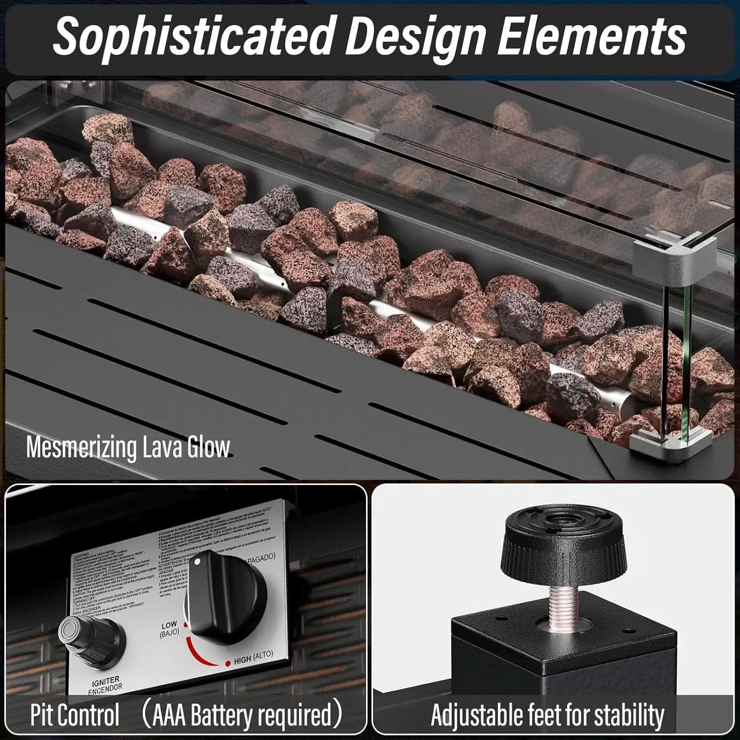 8 Piece Patio Set With 50000 BTU Propane Fire Pit Table from PriceLows™