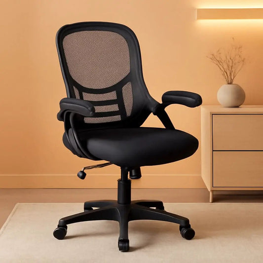 Porter High Back Swivel Office Chair With Adjustable Lumbar Support Black from PriceLows™