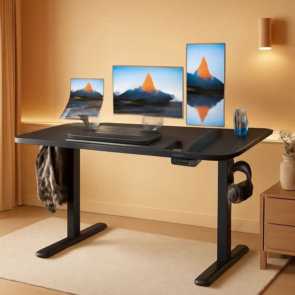 48 Inch Black Electric Standing Desk With Adjustable Height And Memory Settings from PriceLows™