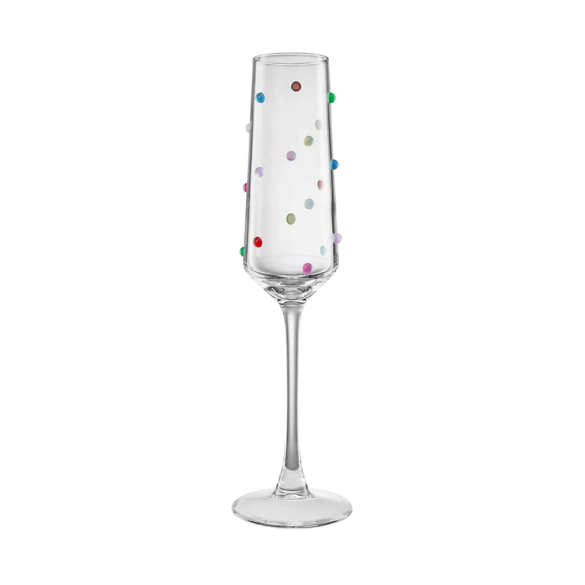 Khen Confetti Flute - | 6.59 oz | Set of 2 | Glass