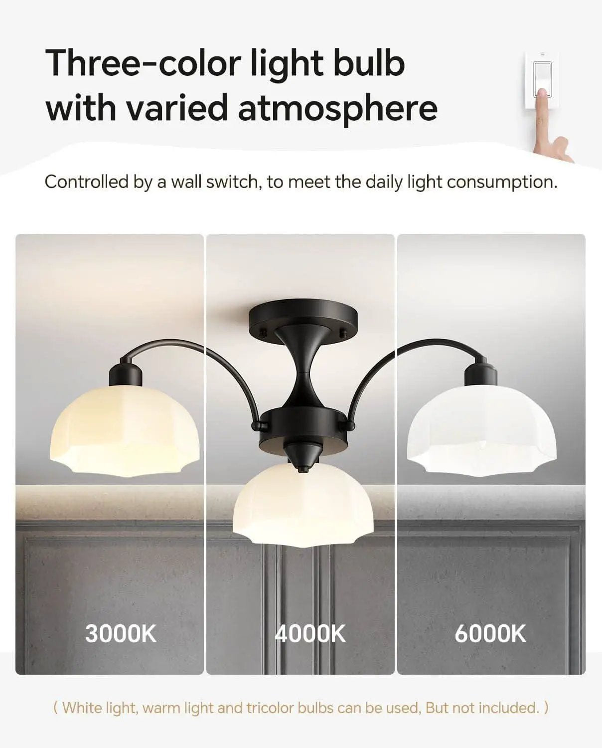 Milk Glass Sputnik Chandelier Adjustable Height Dimmable from PriceLows™