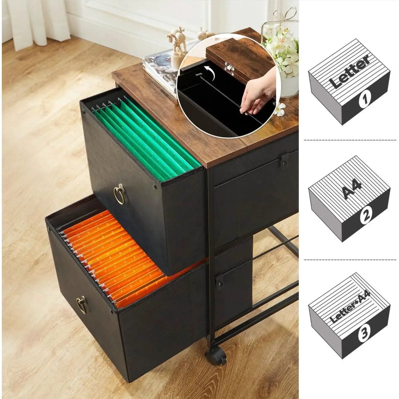 Durable Rolling File Cabinet With Printer Stand 2 Drawer from PriceLows™