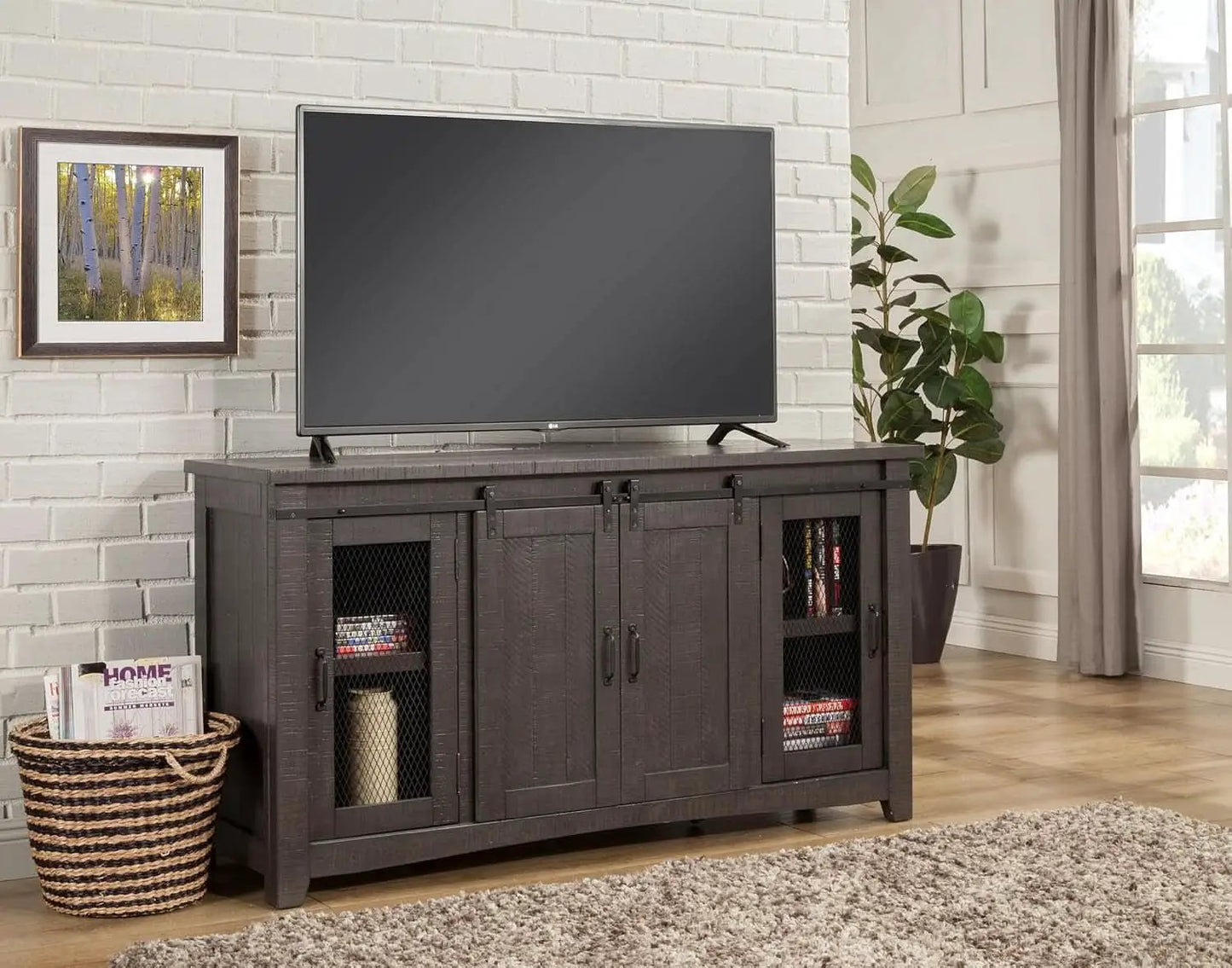 Sierra 65 Inch Grey TV Stand for Living Room Console from PriceLows™