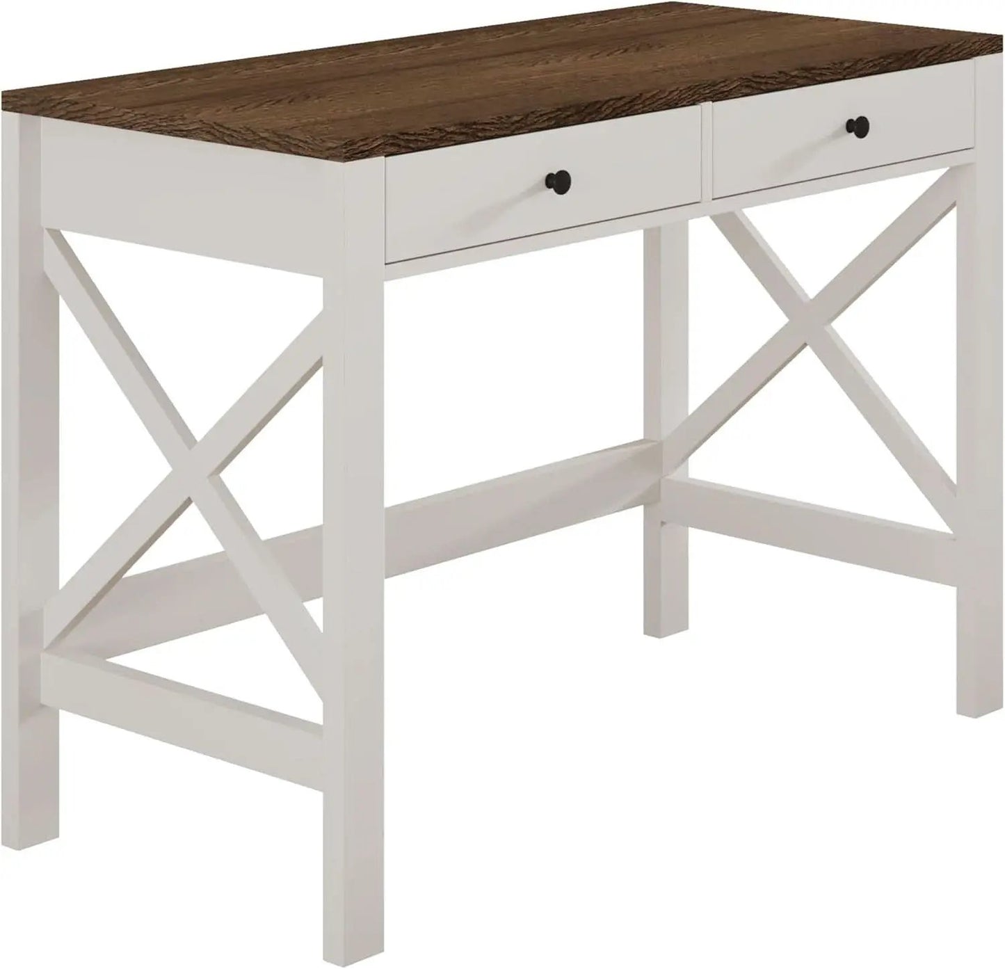 39 Inch Farmhouse Computer Desk With Drawers And X Frame from PriceLows™
