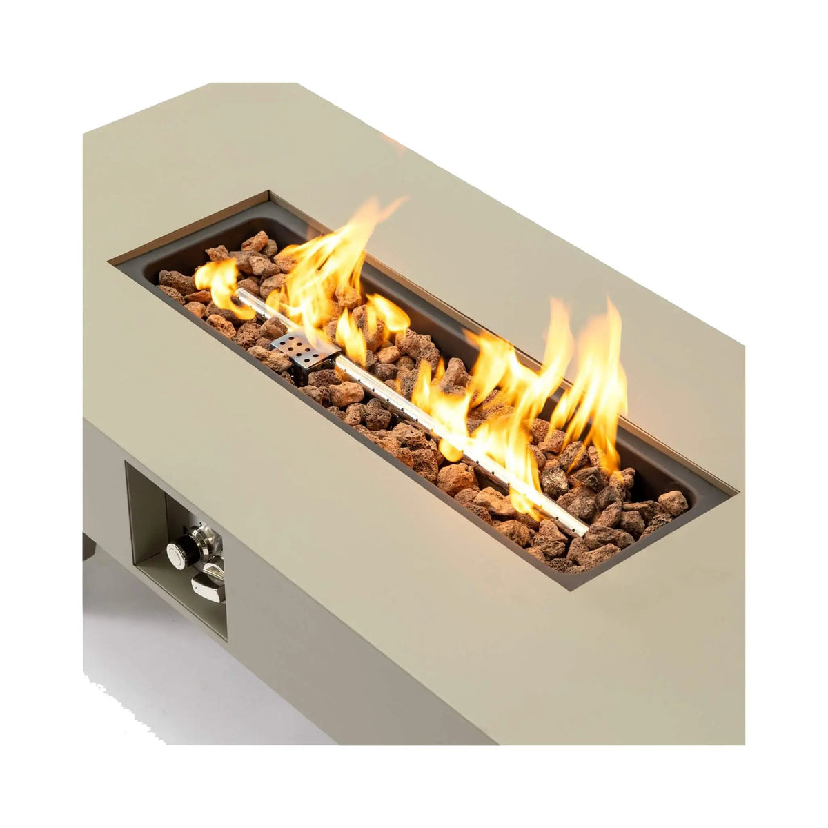 Propane Fire Pit Table | 42 Inch Iron | 50K BTU Output | Glass Stones Included