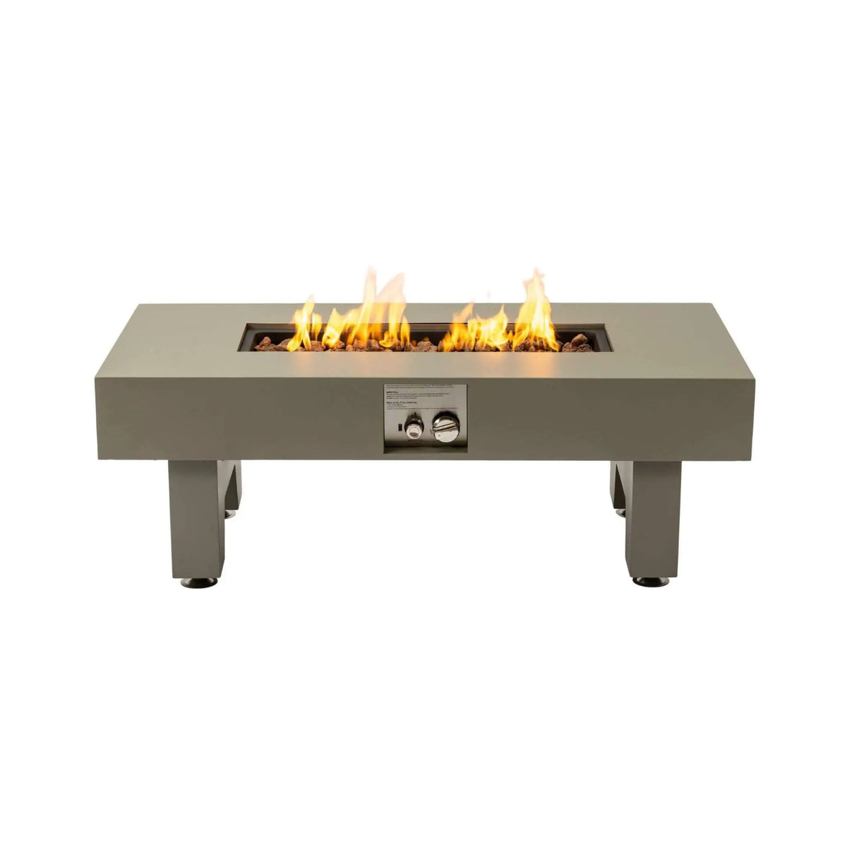 Propane Fire Pit Table | 42 Inch Iron | 50K BTU Output | Glass Stones Included