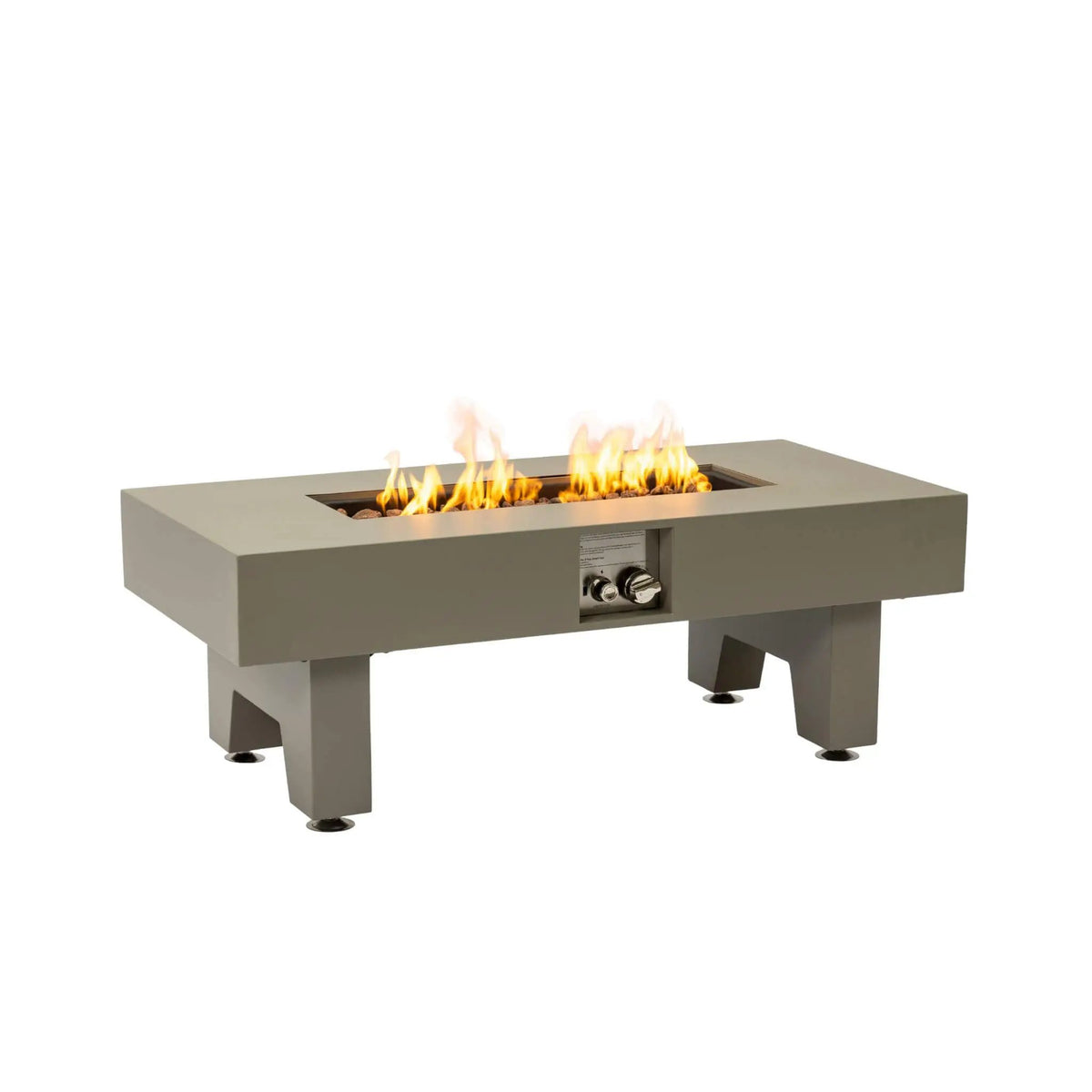 Propane Fire Pit Table | 42 Inch Iron | 50K BTU Output | Glass Stones Included