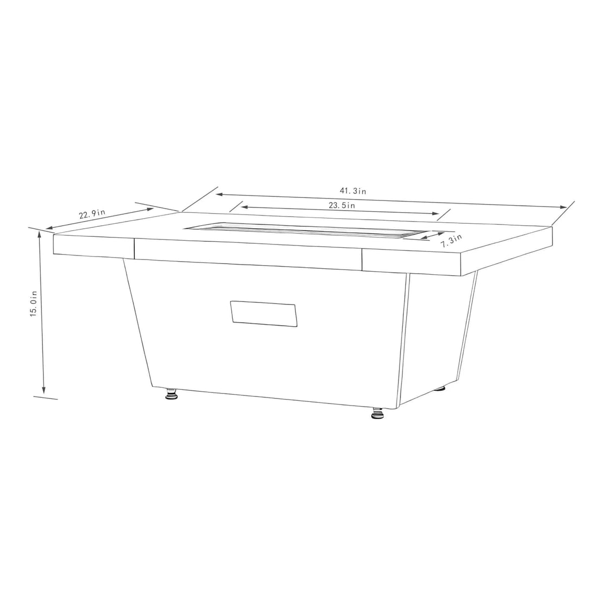 42-Inch Luxury Propane Gas Fire Pit Table With Fireglass | 42 Inch | Steel | Home