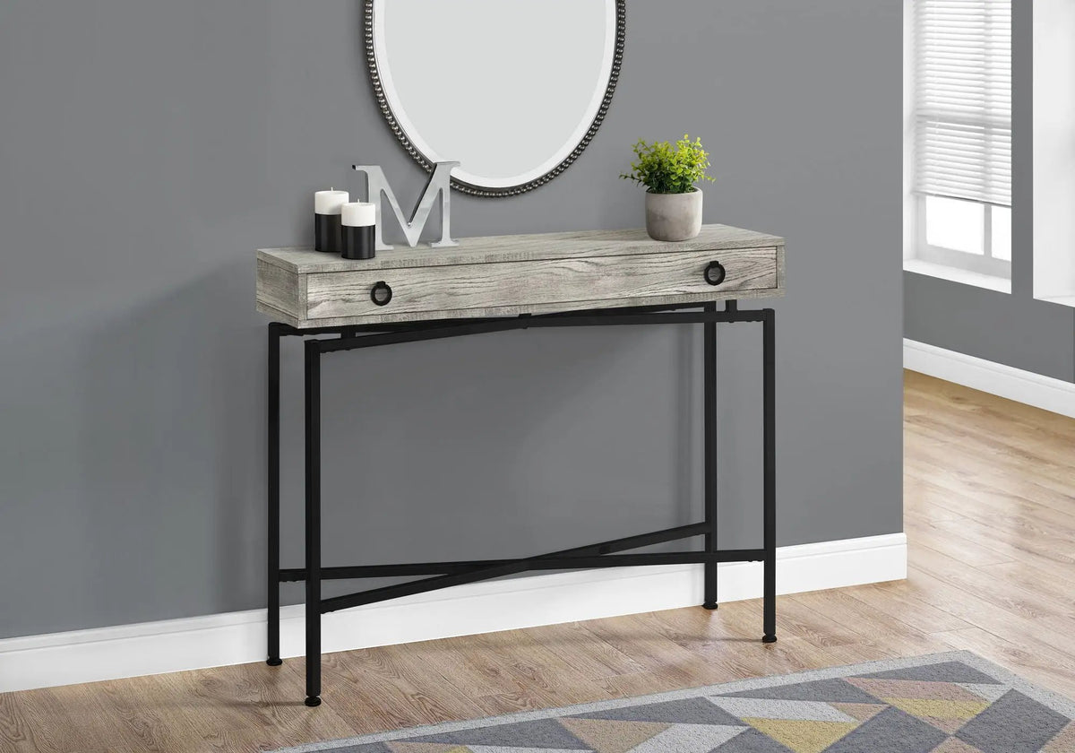 Entryway Console Table | 42.5 Inch Width | Large Storage Drawer | Reclaimed Barn Style Finish