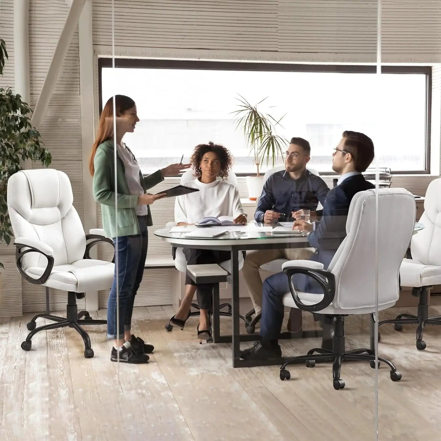 High Back Executive Chair White Ergonomic Office Chair from PriceLows™