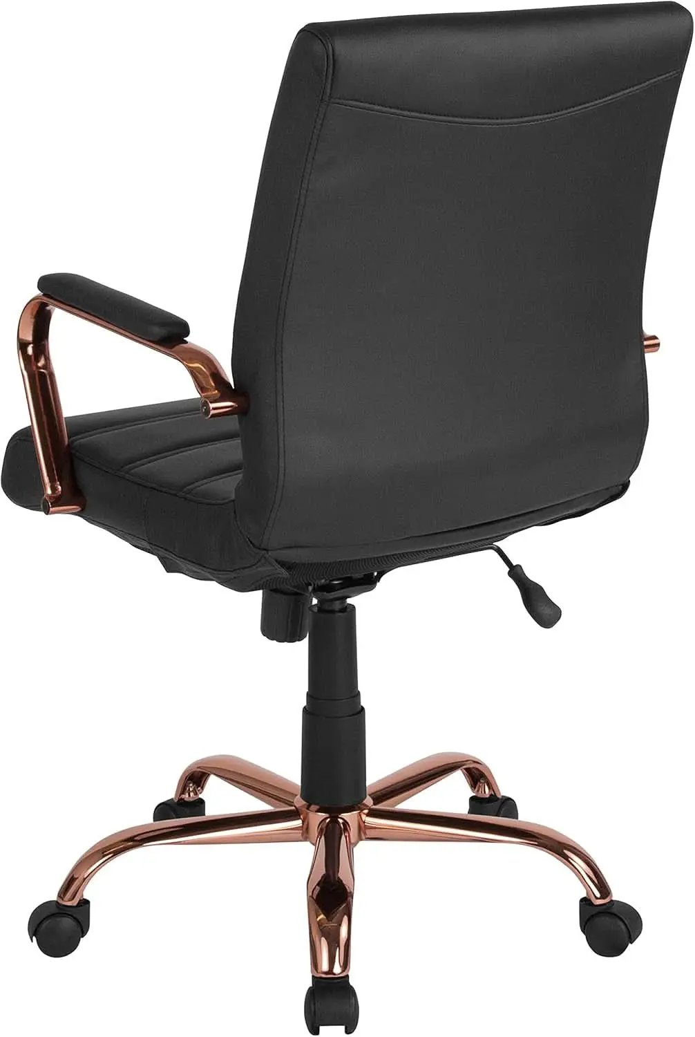 Whitney Mid Back LeatherSoft Desk Chair With Adjustable Height Black Rose Gold from PriceLows™