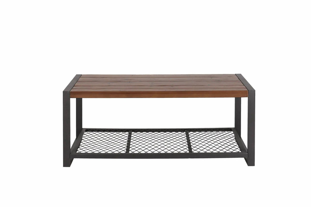 Console Coffee Table With Reclaimed Wood Finish, For Living Room - | 44 x 23 x 18 in | Solid Wood | Natural