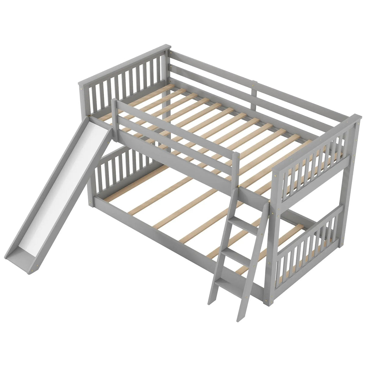 Bunk Bed | Convertible Slide And Ladder | Solid Pine Wood | Easy Access Design