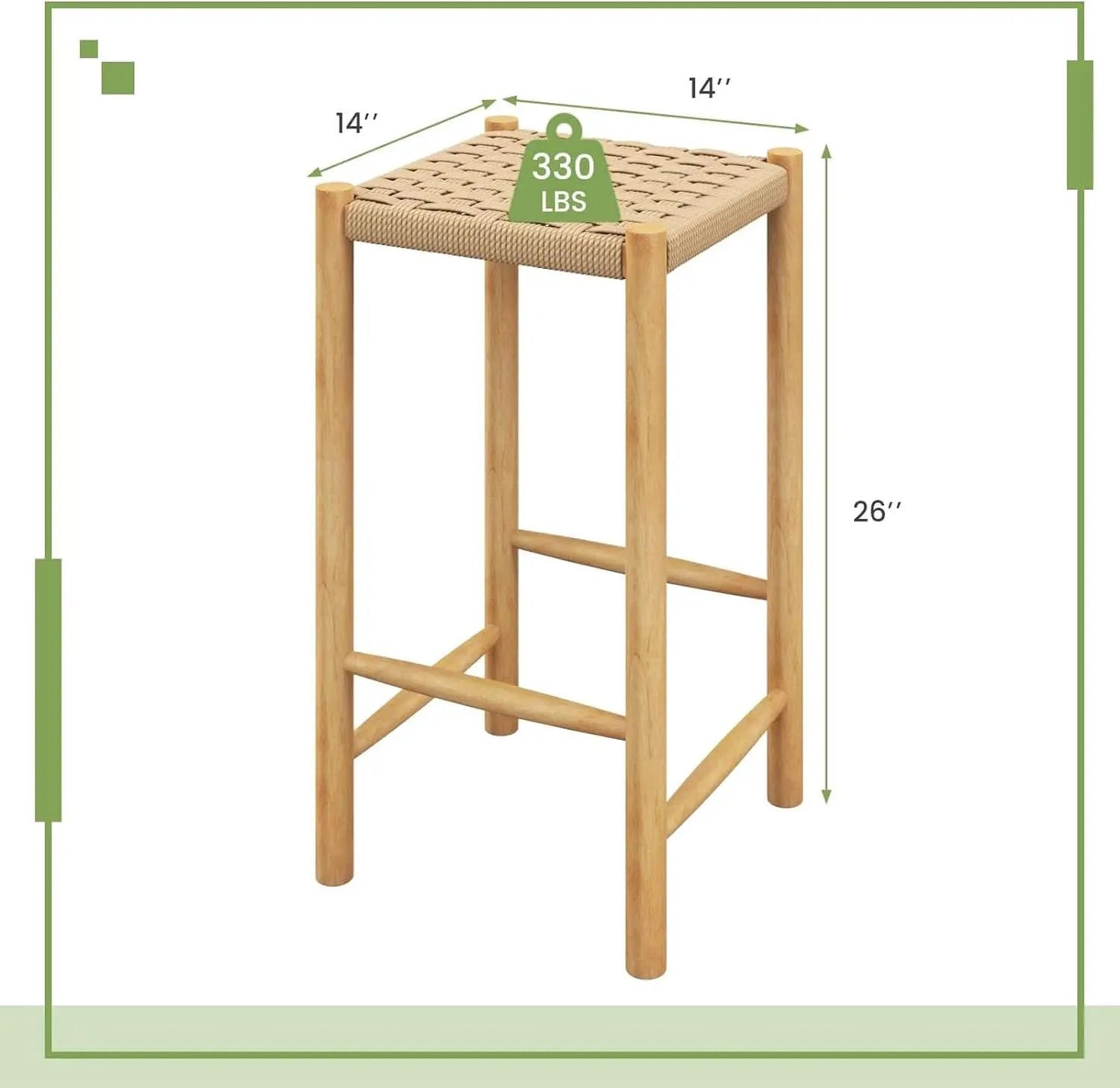 26 Inch Counter Height Wood Bar Stools Set of Two from PriceLows™