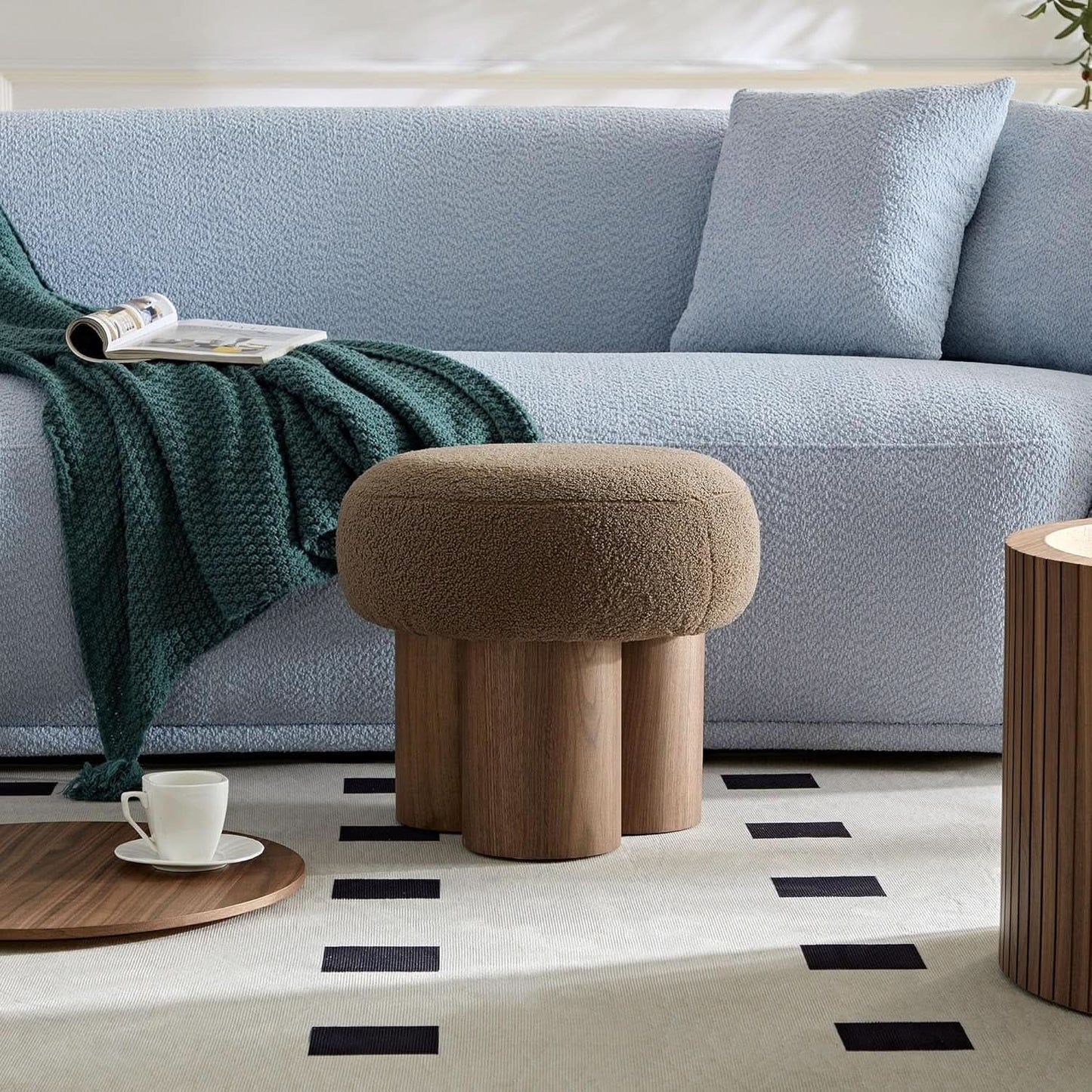 Brown Mushroom Stool Ottoman Footrest 16.54 Inches from PriceLows™
